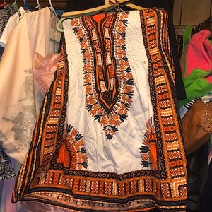 Orange/Navy Color Block Dress